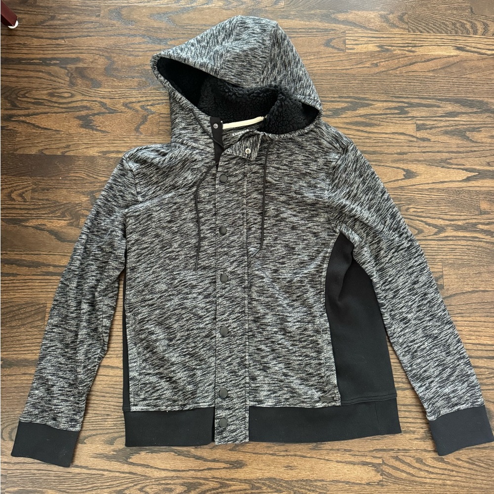 Men’s Express Fleece Zip Up Hooded Gray Sweater XL